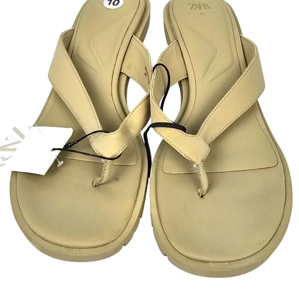Zara Tan Heeled Sandals Women's Size 10 NWT - Picture 3 of 8